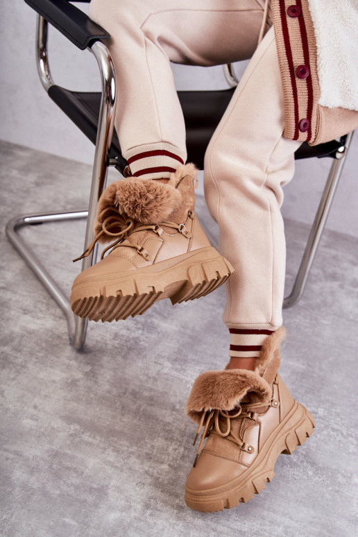 Erwärmte Stiefel Schuhe beige Farbe Charles