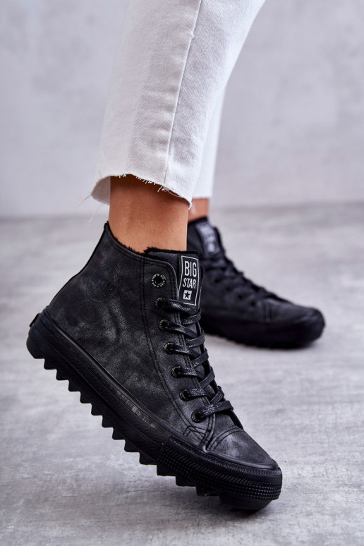 Freizeitschuhe Big Star erwärmte schwarze Farbe GG274069
