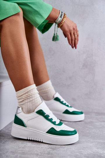 Sneakers mit Plateau Weiß-grün Kyllie