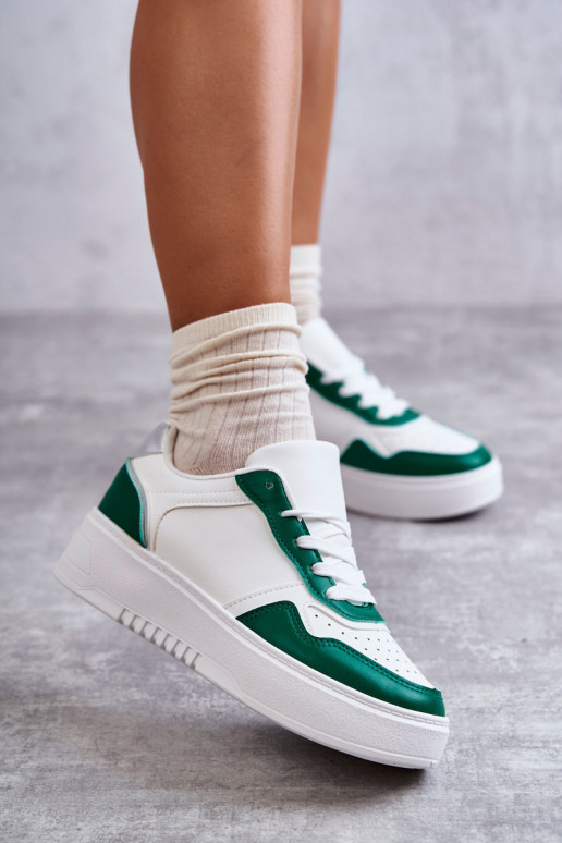 Sneakers mit Plateau Weiß-grün Kyllie