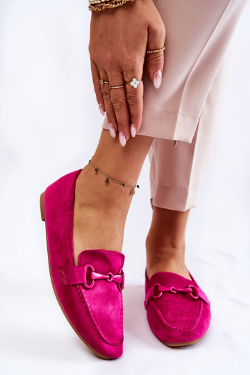 Wildledermokassins mit Ornamenten in rosa Santi