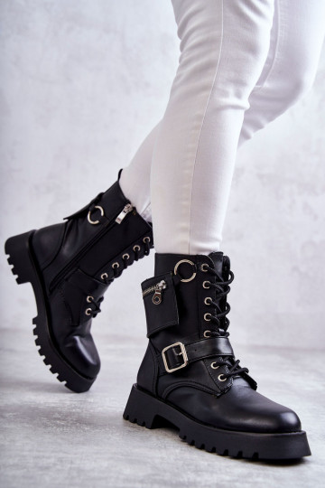 Stiefel mit weitem Absatz in der Farbe Schwarz von Marlis