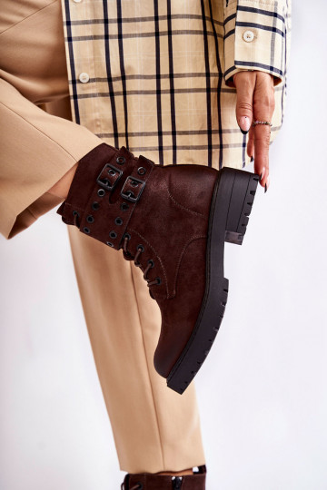 Warme Wildlederstiefel in der braunen Farbe Silvor 2