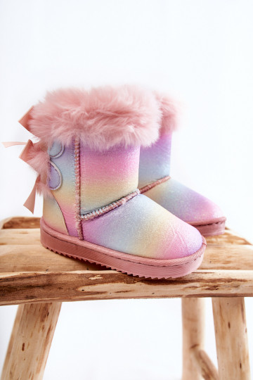 Warme Kinderschuhe mit Bändern, Schneestiefel, verschiedene Farben. Funky