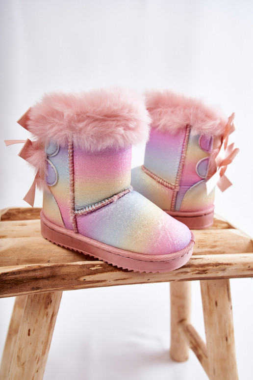 Warme Kinderschuhe mit Bändern, Schneestiefel, verschiedene Farben. Funky