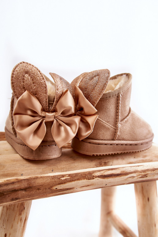 Gewärmte Schneestiefel für Kinder mit Bändern beige Meriva