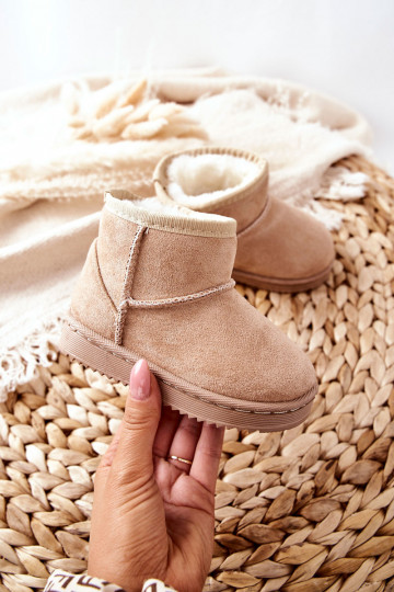 Warme Kinder-Winterstiefel beige Gooby