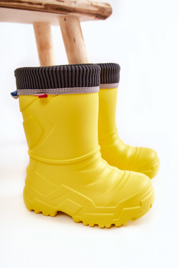 Kindergummistiefel erwärmt Befado 162X302 gelbe Farbe