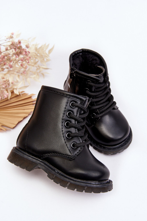 Kinderstiefel mit Reißverschlüssen in der Farbe Schwarz Omua