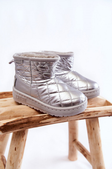 Warme Kinder-Winterstiefel Big Star KK374241 in silberner Farbe