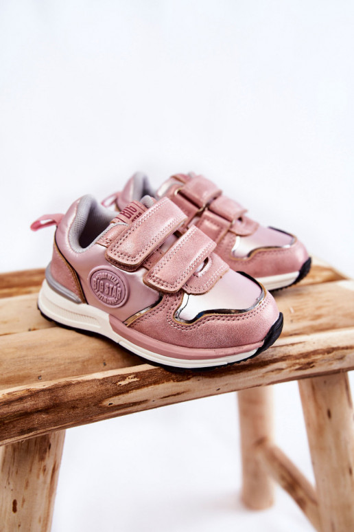 Kindersportschuhe mit Klebeverschlüssen Memory Foam System Big Star KK374180 rosa