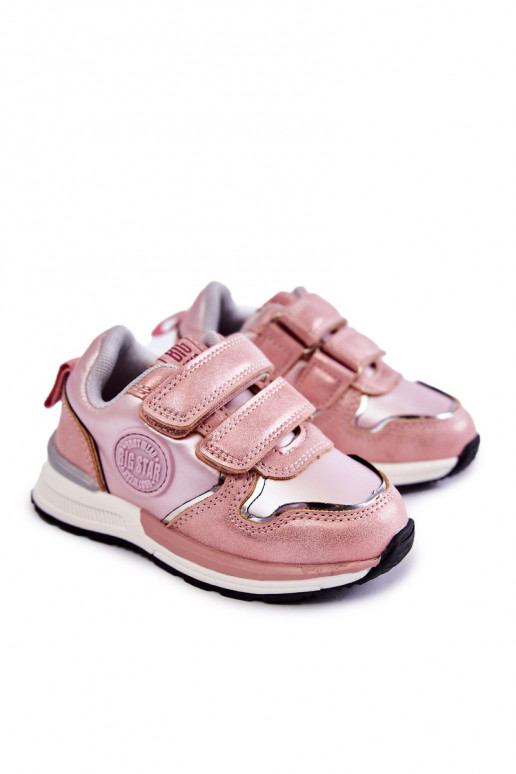 Kindersportschuhe mit Klebeverschlüssen Memory Foam System Big Star KK374180 rosa