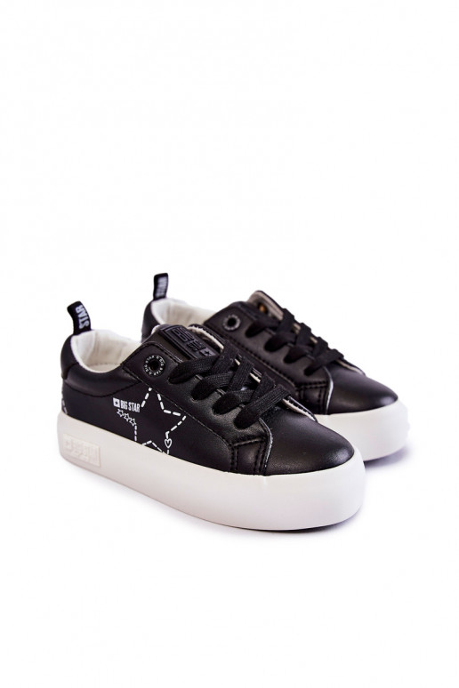 Kindersportschuhe mit Schnürsenkeln Big Star KK374223 schwarze Farbe