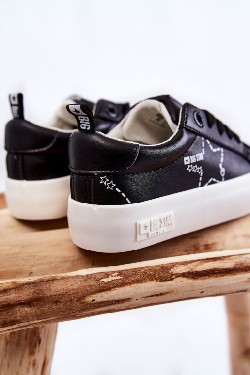 Kindersportschuhe mit Schnürsenkeln Big Star KK374223 schwarze Farbe