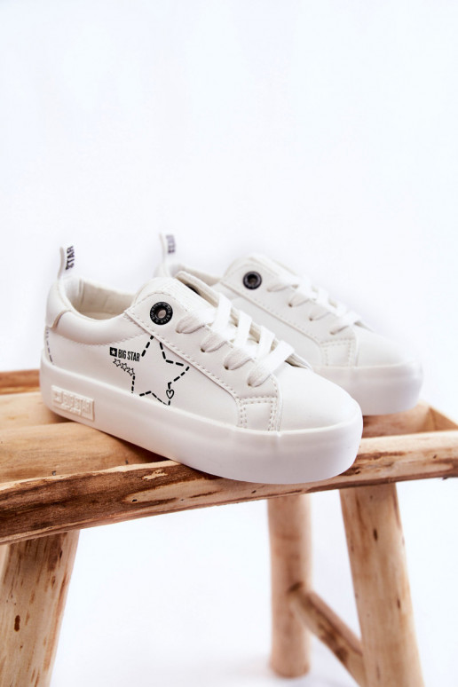 Kindersportschuhe mit Schnürsenkeln Big Star KK374222 weiße Farbe