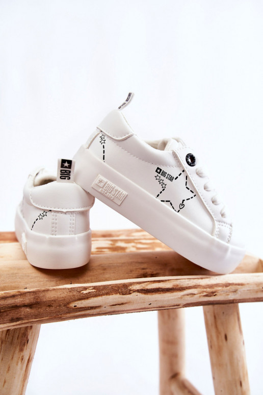 Kindersportschuhe mit Schnürsenkeln Big Star KK374222 weiße Farbe