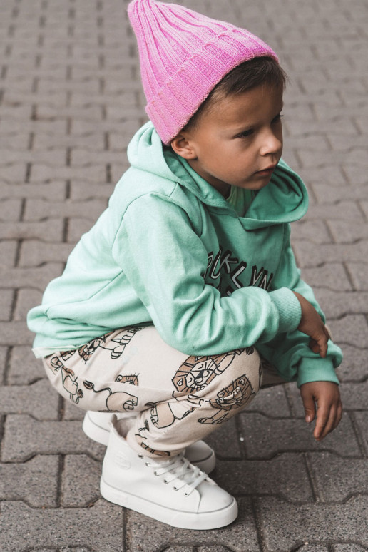 Kinderschuhe mit Einlegesohlen mit Reißverschlüssen Big Star KK374227 weiße Farbe