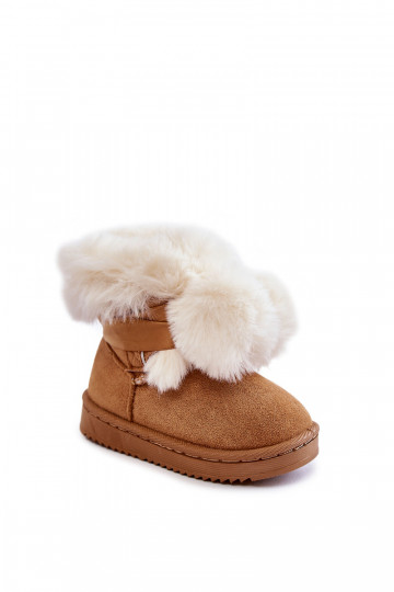 Warme Kinderstiefel Schneestiefel braun-weiße Farbe Roofy 2
