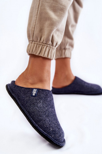 Klassisches Modell Hausschuhe Big Star KK276013 dunkelblau