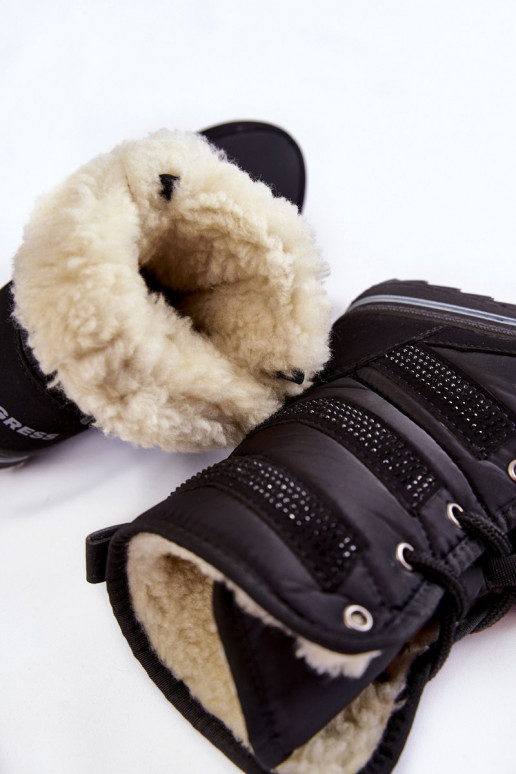 Schneestiefel mit Schnürsenkeln Progress PROGJ-22-134 schwarze Farbe