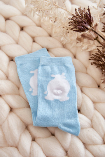 Baumwollsocken White Bear in Mintfarbe