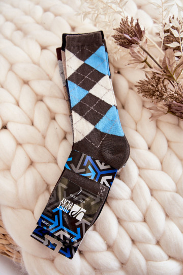 Lange Socken mit Karomuster 5 Stk. Verschiedene Farben