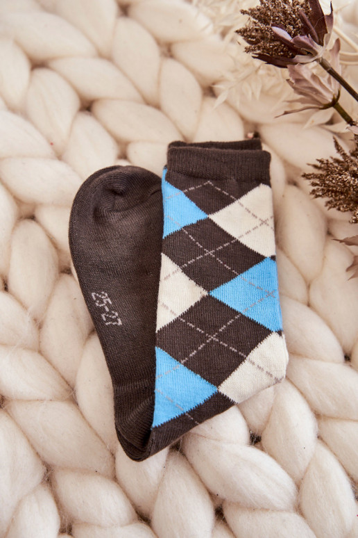 Lange Socken mit Karomuster 5 Stk. Verschiedene Farben Lange Socken mit Karomuster 5 Stk. Verschiedene Farben