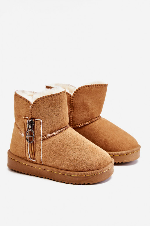 Kinder-Schneestiefel in brauner Farbe Catellie, wärmend mit einem widerstandsfähigen Modell Kinder-Schneestiefel in brauner Farbe Catellie, wärmend mit einem widerstandsfähigen Modell