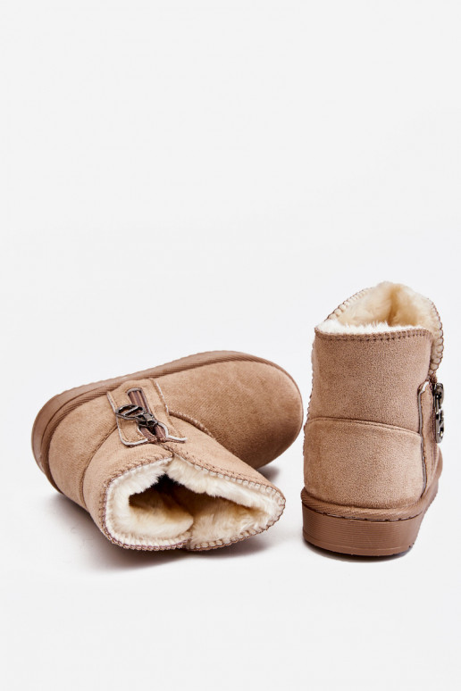 Kinder-Schneestiefel eines widerstandsfähigen Modells, warm, beige Catellie Kinder-Schneestiefel eines widerstandsfähigen Modells, warm, beige Catellie