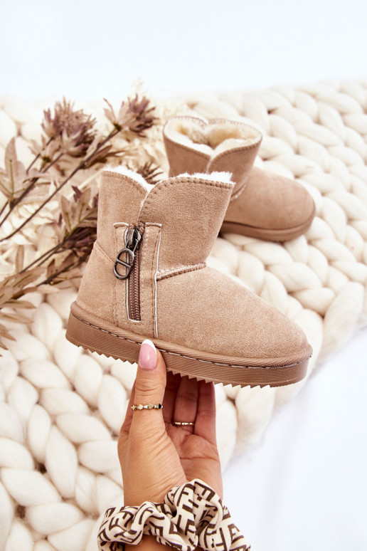 Kinder-Schneestiefel eines widerstandsfähigen Modells, warm, beige Catellie Kinder-Schneestiefel eines widerstandsfähigen Modells, warm, beige Catellie