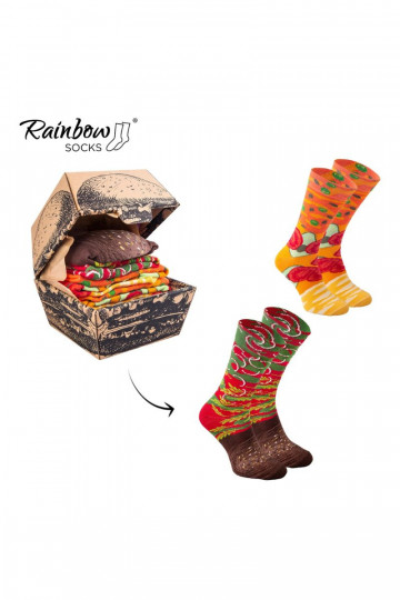 Farbige Socken in einer Box Burger Vege 2 Paar 2