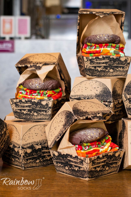 Farbige Socken in einer Box Burger Vege 2 Paar Farbige Socken in einer Box Burger Vege 2 Paar