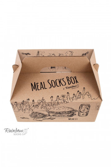 Farbige Socken in einer Box Meal Socks Box Burger 5 Par