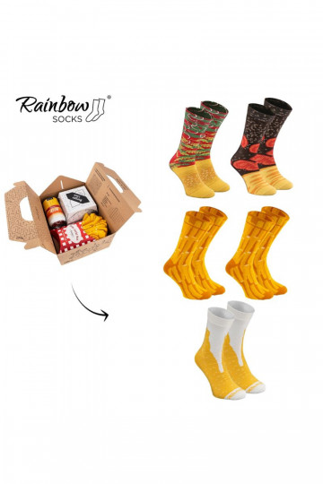 Farbige Socken in einer Box Meal Socks Box Burger 5 Par 2