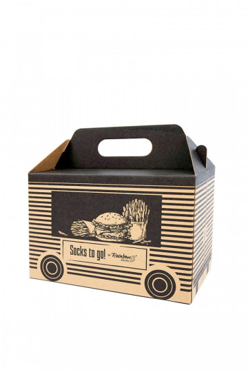 4 Paar farbige Socken in einer Box 2