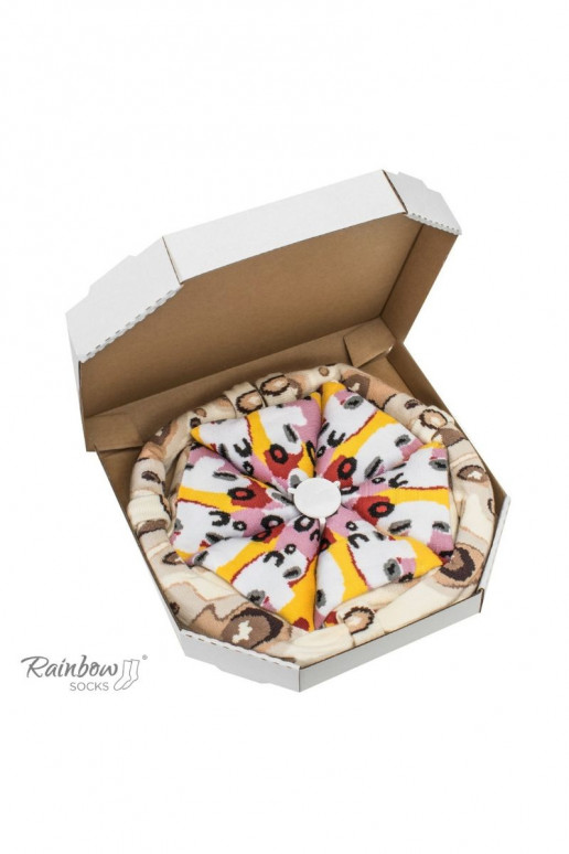 Farbige Socken in einer Box Pizza 4 Paar Farbige Socken in einer Box Pizza 4 Paar