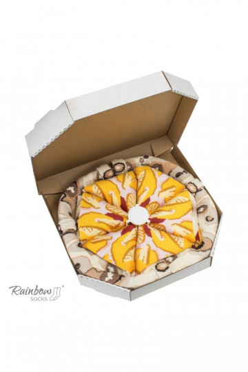 Farbige Socken in einer Box Pizza 4 Paar