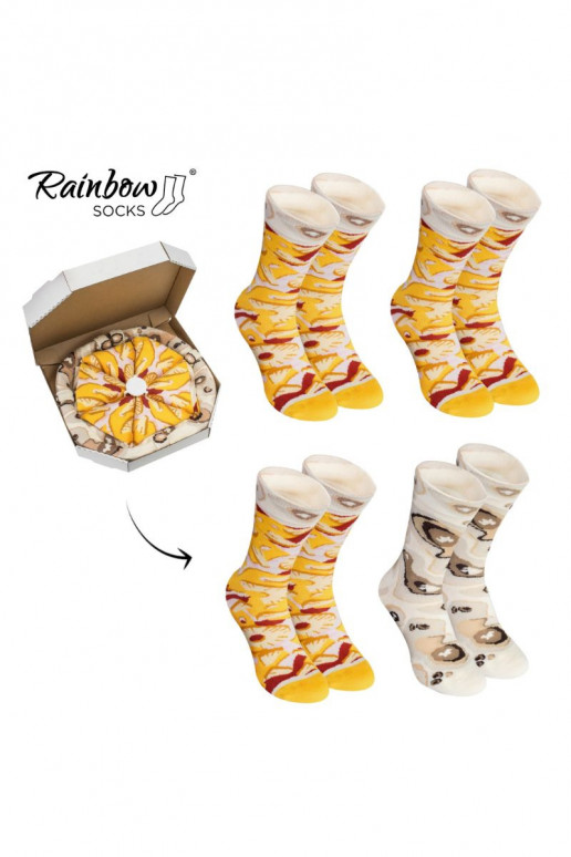 Farbige Socken in einer Box Pizza 4 Paar Farbige Socken in einer Box Pizza 4 Paar
