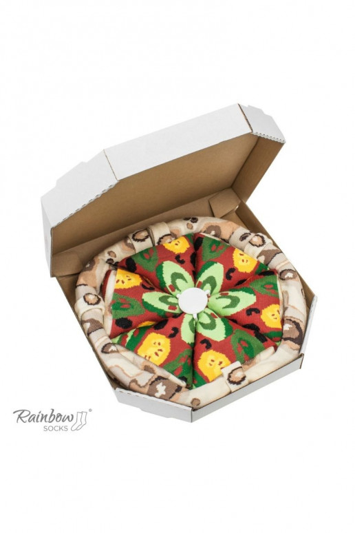 Farbige Socken in einer Box Pizza 4 Paar Farbige Socken in einer Box Pizza 4 Paar