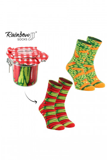 2 Paar farbige Socken in einer Box 2