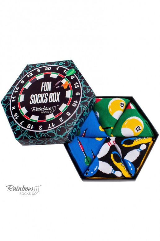 3 Paar farbige Socken in einer Box 3 Paar farbige Socken in einer Box