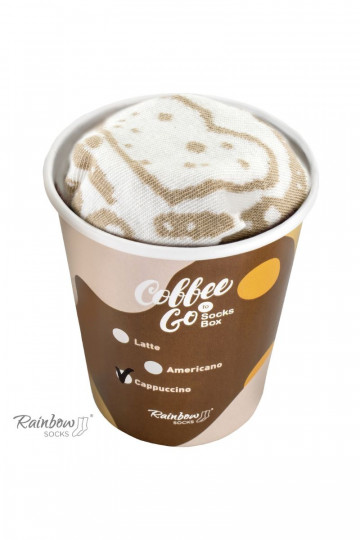 1 Paar farbige Socken in der Farbe Cappuccino in einer Box