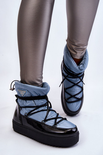Schneestiefel mit Schnürsenkeln in der blauen Farbe Carrios