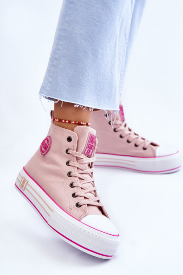 Freizeitschuhe mit Plateau Big Star LL274186 rosa 2