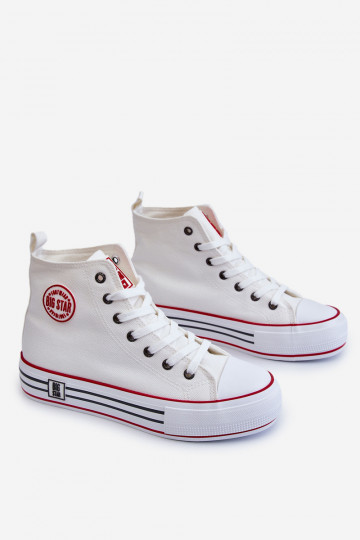 Freizeitschuhe mit Plateau Big Star LL274185 weiße Farbe