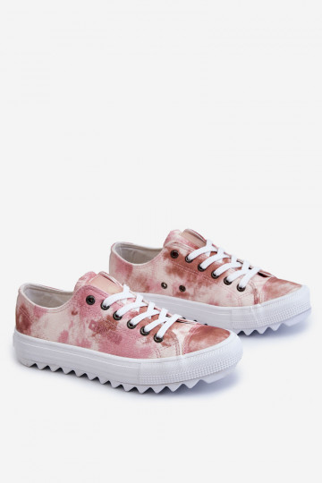 Sneakers mit flachen Sohlen Big Star LL274044 rosa-beige Farbe