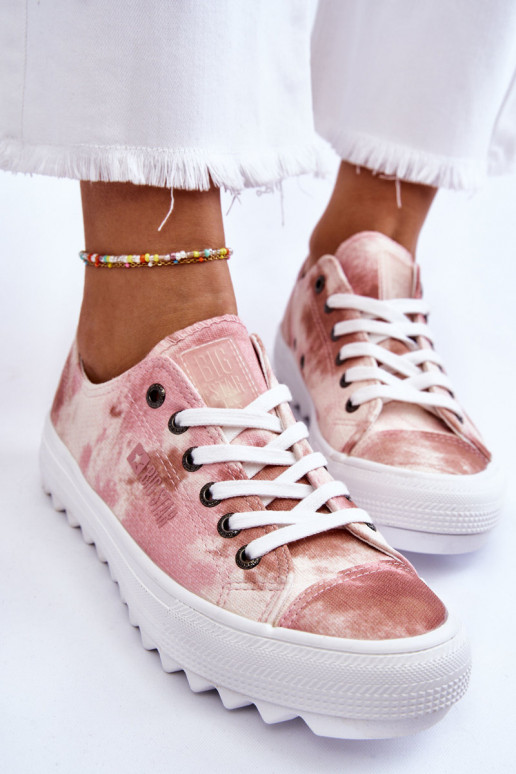 Sneakers mit flachen Sohlen Big Star LL274044 rosa-beige Farbe Sneakers mit flachen Sohlen Big Star LL274044 rosa-beige Farbe