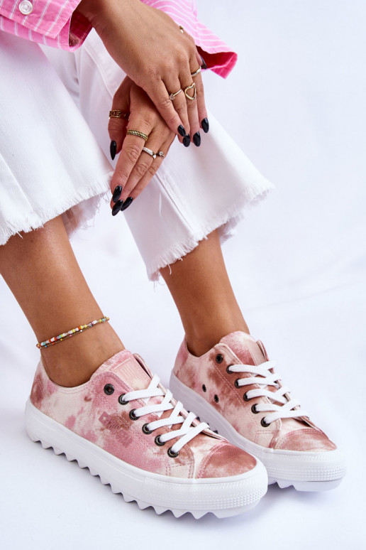 Sneakers mit flachen Sohlen Big Star LL274044 rosa-beige Farbe Sneakers mit flachen Sohlen Big Star LL274044 rosa-beige Farbe