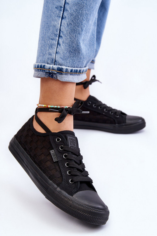 Klassisches Modell flache Schuhe Big Star LL274072 schwarze Farbe Klassisches Modell flache Schuhe Big Star LL274072 schwarze Farbe