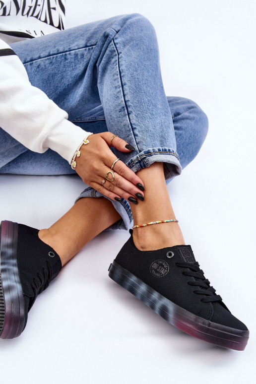 Damenschuhe mit farbigem Plateau Big Star LL274239 schwarz Damenschuhe mit farbigem Plateau Big Star LL274239 schwarz